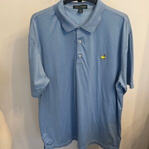 Amen Corner Polo Shirt Gold Masters Logo Golf Mens Pre-owned Blue Size XXL